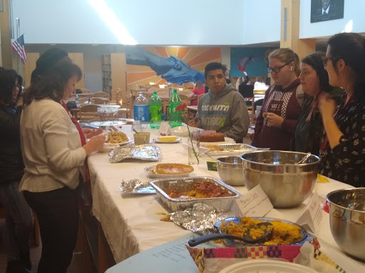 Interested students and staff recently enjoyed a mulitcultural potluck lunch.