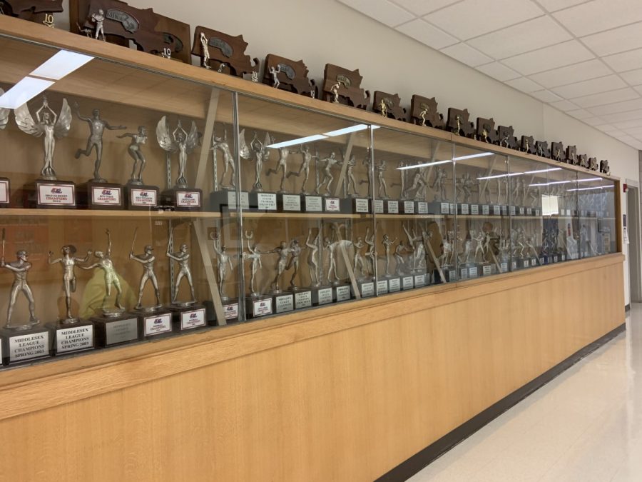 The Trophy case on Main Street at RMHS.