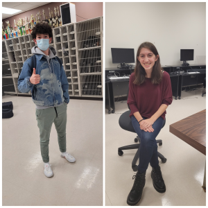 Seniors Weston Lewin and Sara DiCostanzo were recognized for their "pursuit of excellence".