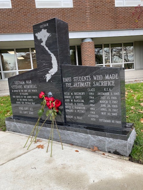 The new Vietnam War Memorial outside the main entrance of RMHS.