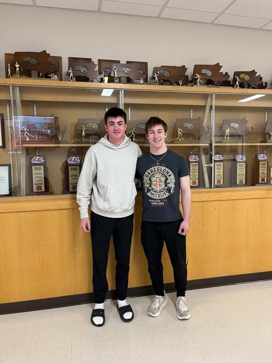 Senior Ryan Pulpi, all-state champion in 55m dash and 300m dash; and senior Will Merkle, all-state champion wrestler at 150lb.