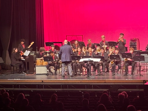The RMHS Jazz Ensemble plays at ArtsFest 2026.
